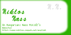 miklos nass business card